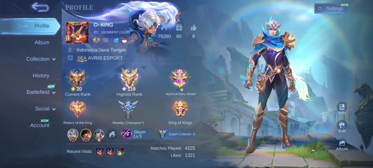 Mythic account! 🌟 Level 55! 99 heroes and 151 skins! 🤩