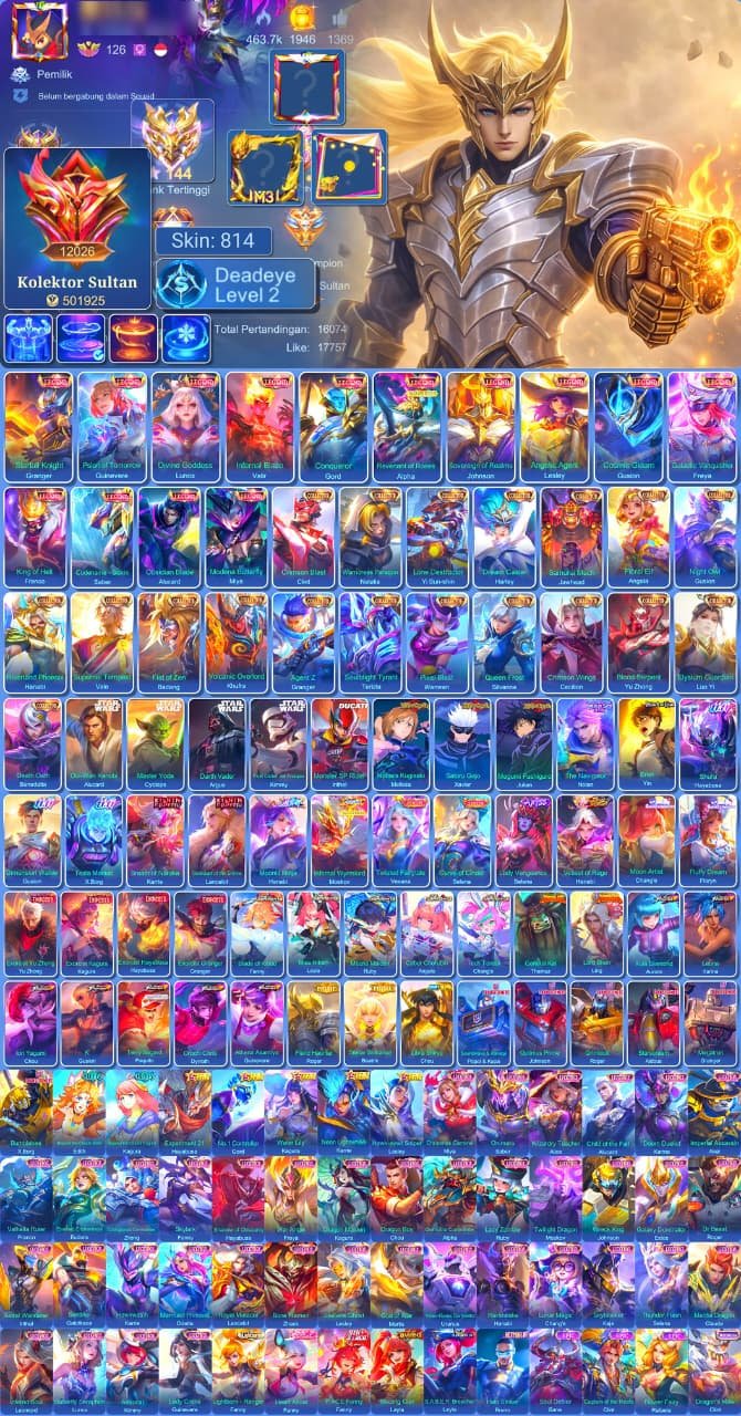 🔥MYTHIC ACCOUNT!🔥⭐️14 LEGENDS⭐️💎PRIME ROGER💎 👑50 ELEGANT👑🔴64 EXQUISITE🔴 ✅FULL STAR WARS ✅