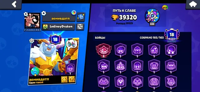 ⟬ ✅ ‣️ Brawl Stars Account, 45000 trophies, 105 brawlers, 26 primes