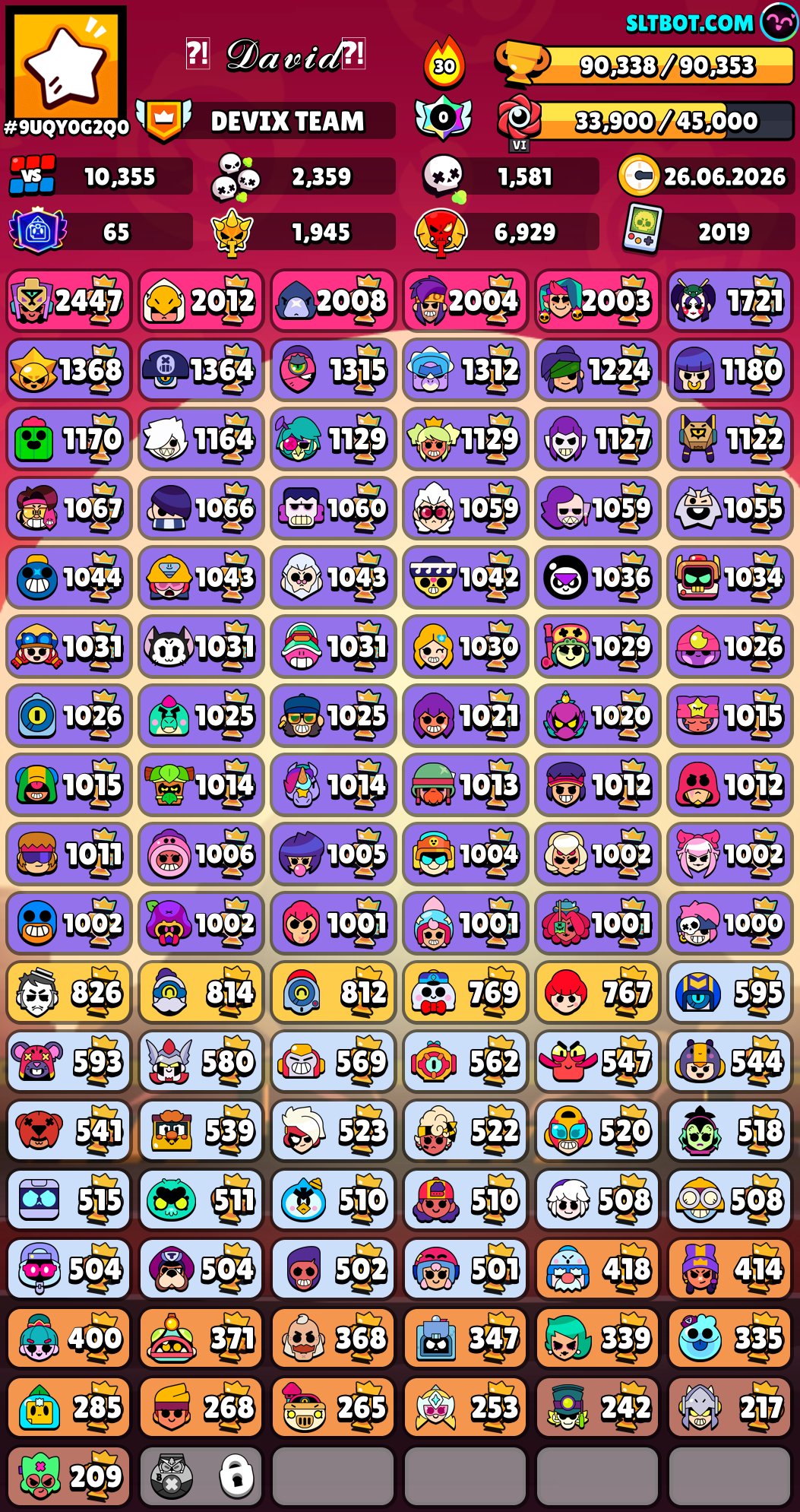 90,000 Trophies| Goldhand Belle | All Brawlers | Lots of Hypercharges | Full Details Below 📍, trophies 90338, brawlers 104, primes 66