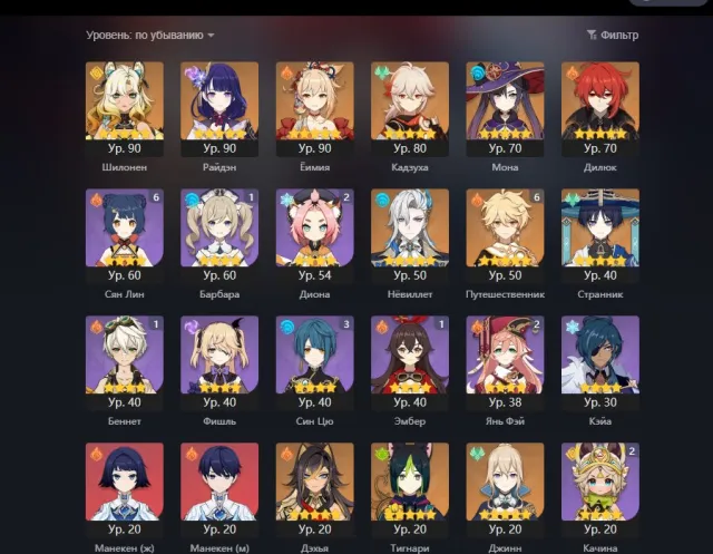 selling Genshin account, used to play but lost interest - can invite characters, Any platform, Email linked, Iter, Starter, AR 55, Event 7, Standard 5, Primogems 3200
