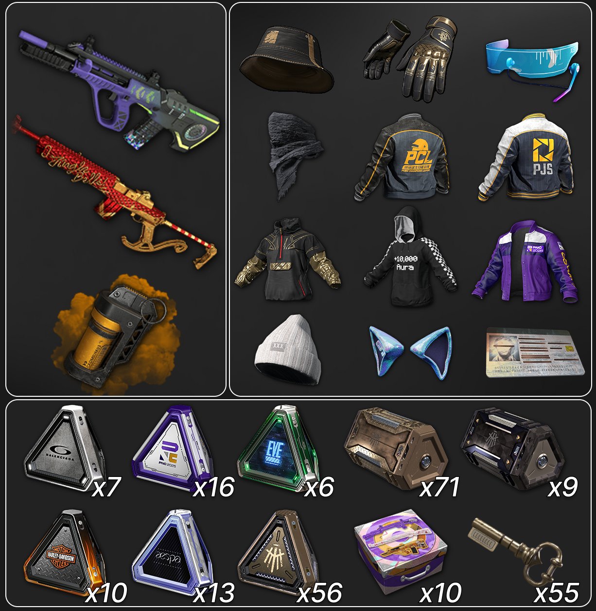 💖[PROGRESSIVE] NEON DREAM AUG (LVL 3) + YULE SLEIGH MINI14💖🔥200 CHESTS🔥🎀ORANGE SMOKE🎀, No BATTLEGROUNDS Plus