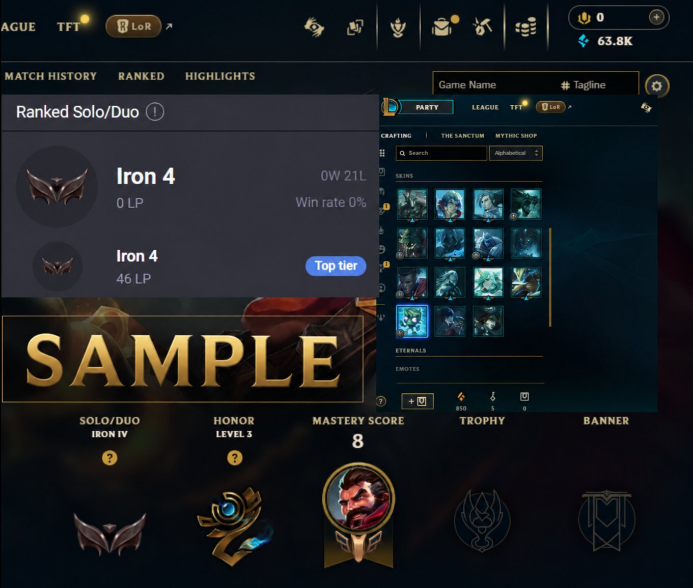 ⚔️[EUW]🎉[SE16] IRON🌲60k bule🕗 INSTANT DELIVERY 🕗✔️ WARRANTY 🔥🔥⭐⭐⭐, Sale, level 30, champions 23, skins 10, Iron