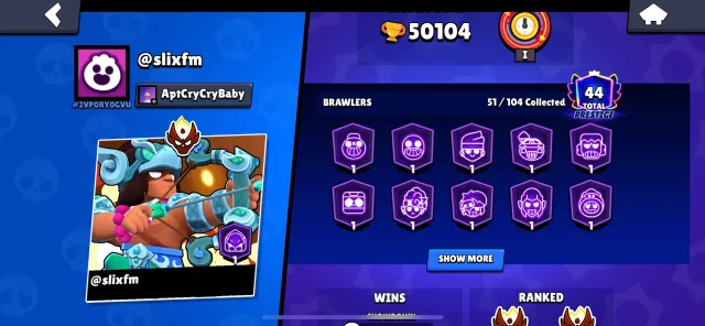 Master 1 2026 50k, trophies 50000, brawlers 55, primes 45