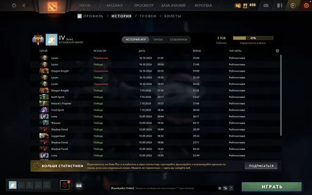 🔥 5900 MMR | 1800 Spiele | 9400 Anstand | Trophäe 44, Verkauf, 5930 MMR, 9400 Anstand, 9400 Höflichkeit, 1800 Spiele, 1555 Stunden