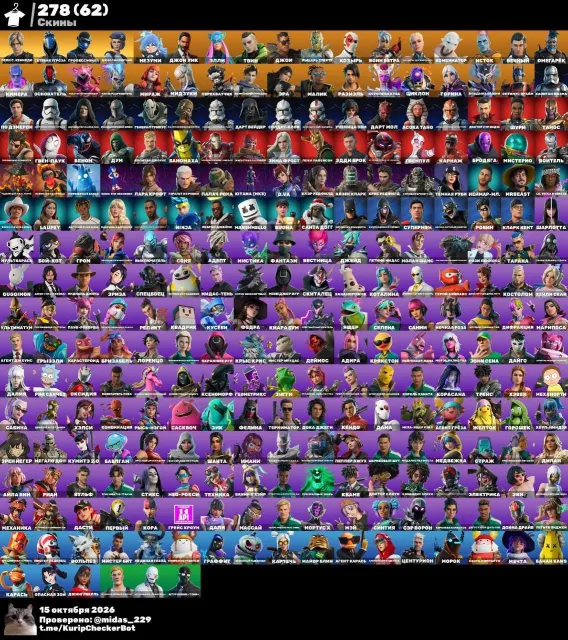 Fat personal account, Sale, skins 276