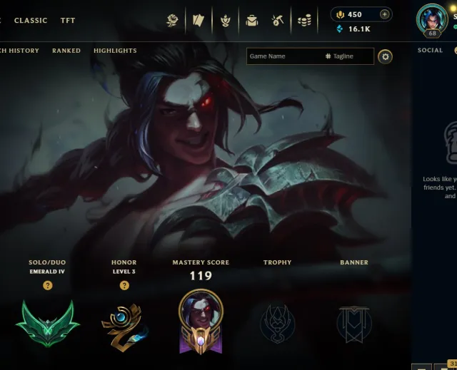 EUW ⸱ Emerald 450 RP 16k BE 42 Champion Furyhorn Veigar True Damage Yassuo, Sale, level 68, champions 42, skins 3, Emerald