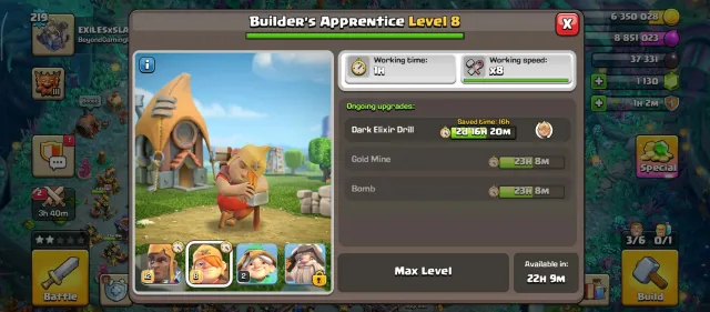 Th18➤Canada Local➤(Hero+12 epic)max➤47 Hero skins➤5 paid scenery➤2 Helper max➤2k CWL medal, 18 TH Родной Деревни, 10 TH Строителя