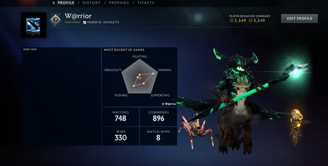 ⚜️RANKING(1052 MMR)🌑5549 HONOR🌟🌑𓊈NOT BOOSTED BY BOTS𓊉🌑𓊈FULL ACCESS𓊉🌟MAINPOOL🌑36 TROPHY LEVEL⚜️, Sale, 1052 MMR, 5549 honor, 5549 politeness, 748 matches, 791 hours
