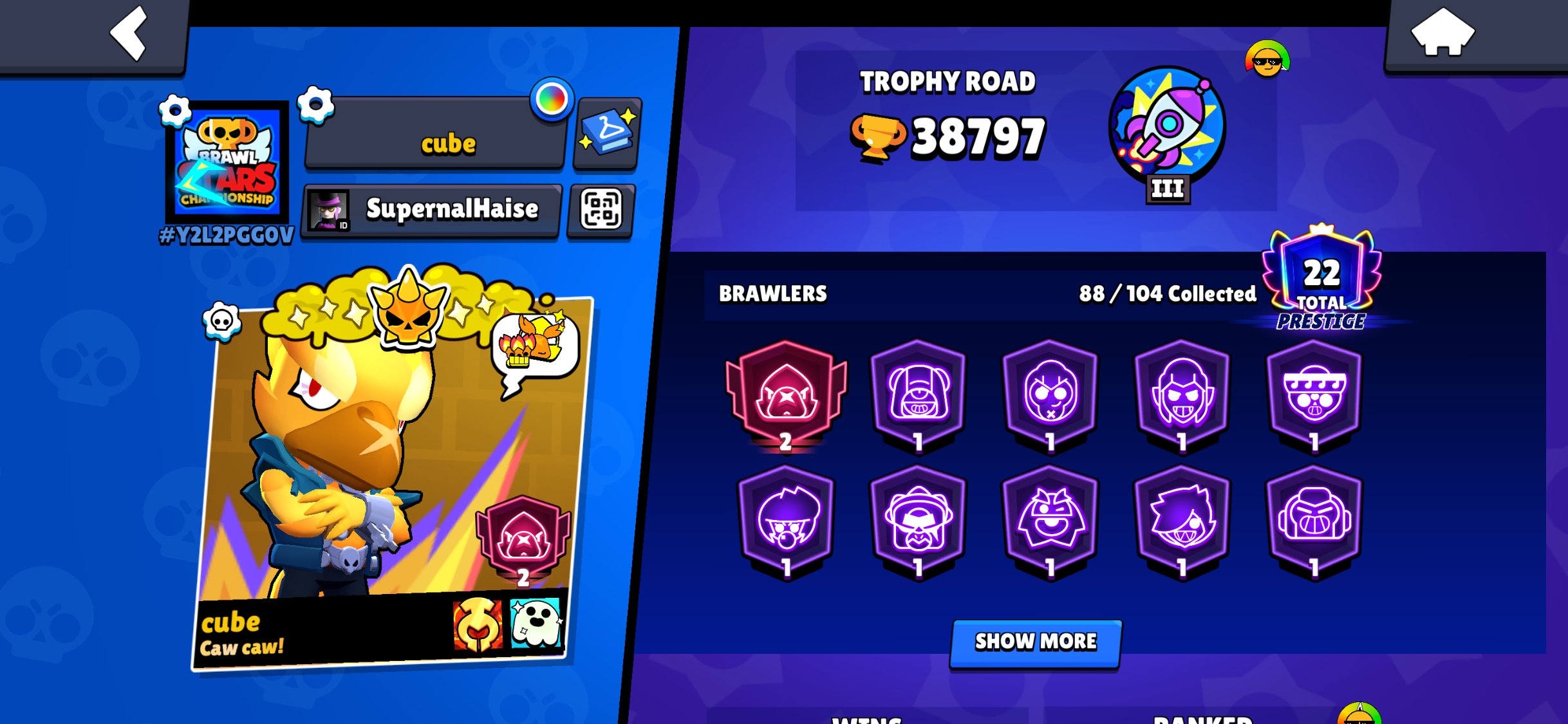 🔥 ПРОДАМ ТОПОВЫЙ ОЛДОВЫЙ АККАУНТ BRAWL STARS! 🔥 Под основу, 38791 кубков, 88 бравлеров, 22 праймов