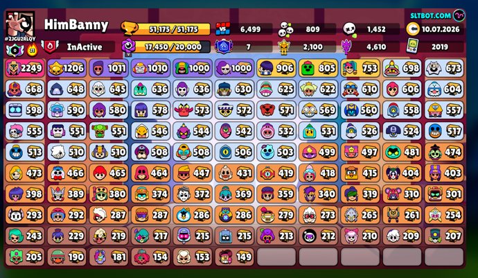 Account brawl stars, trophies 52967, brawlers 105, primes 9