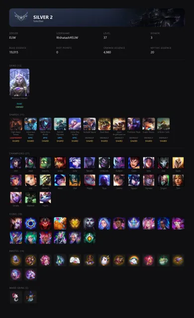 🟡┃👑 HIGH NOON SENNA / SNOW DAY SYNDRA / BATTLE BOSS BRAND / RUINED SHYVANA┃🕗 АВТОВЫДАЧА┃✅ ПОЧТА┃, Продажа, уровень 37, чемпионы 27, скины 12, Серебро