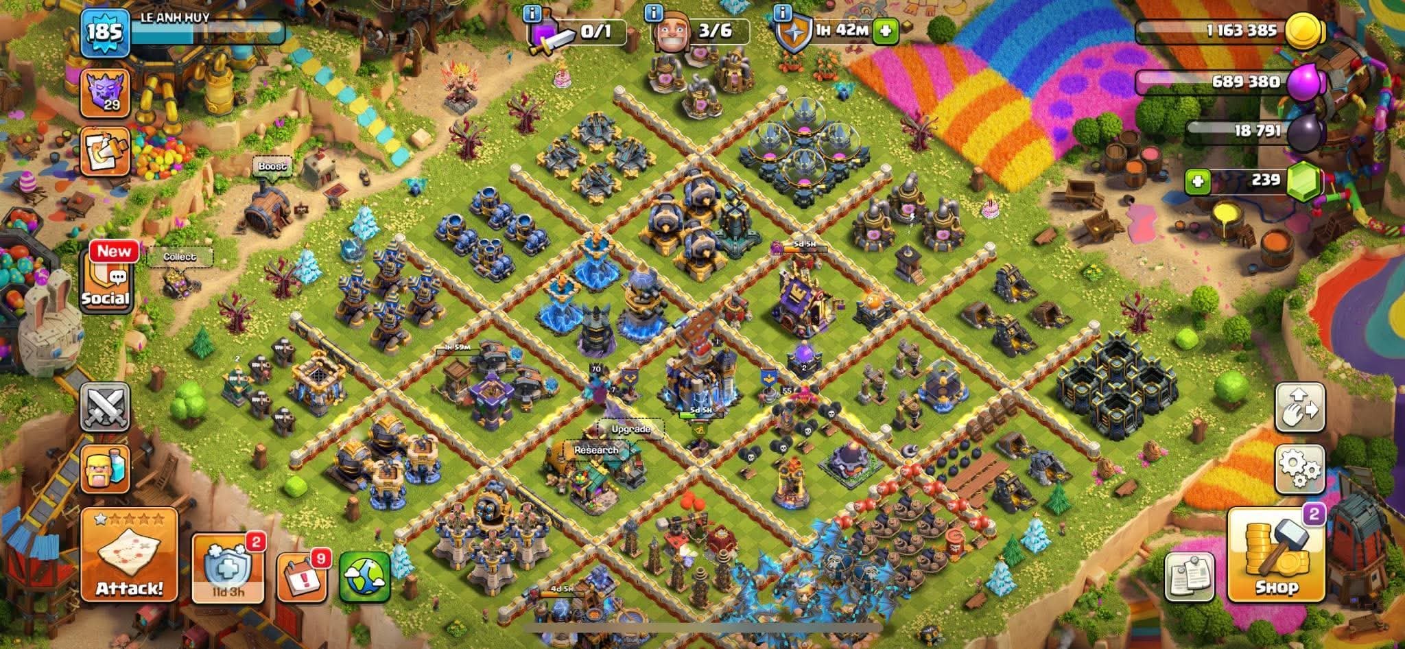 TH 18 Full Max | 56-105-70-81-55 | All Troops Near Max | All 15x Epic Max, 18 TH Main Village, 10 TH Builder