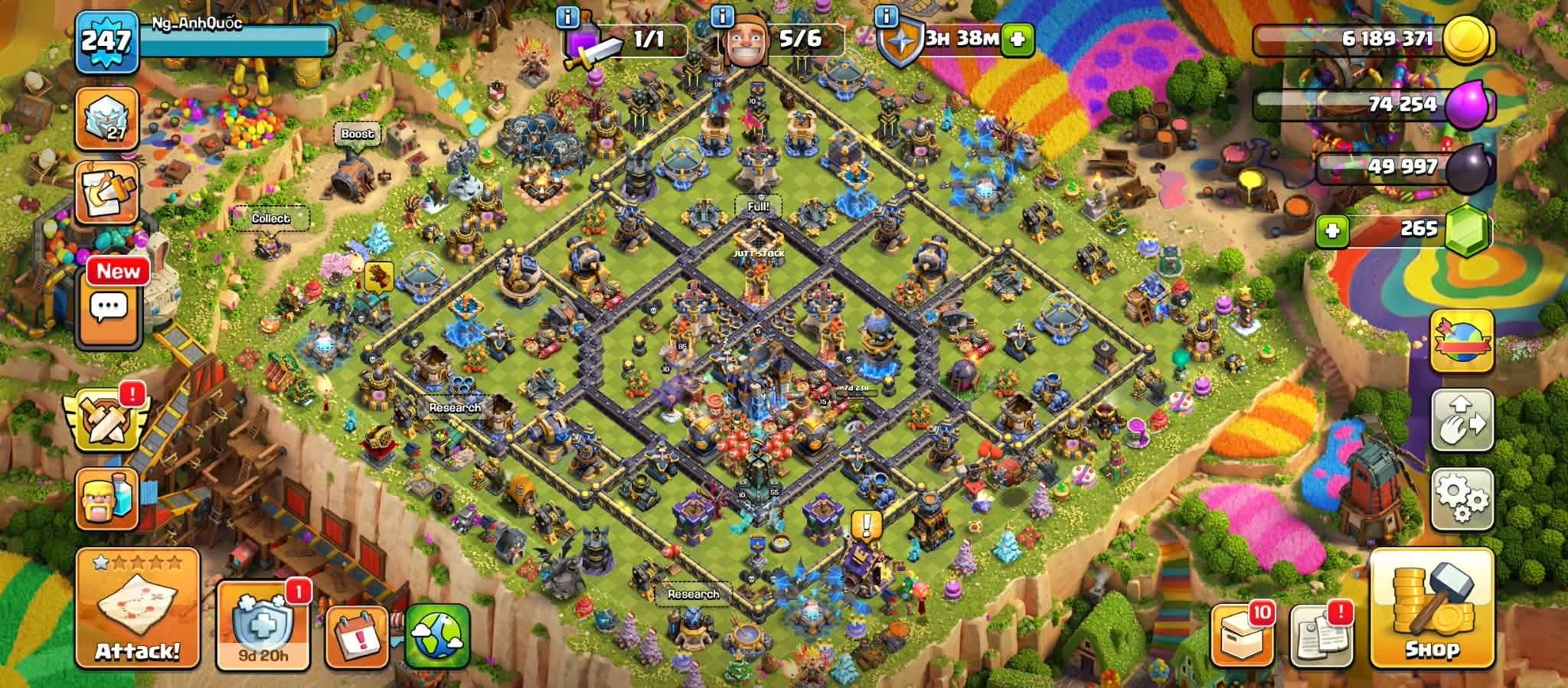 TH 18 Account | 4 Hero Max (King 105, Queen 106 ongoing) | Old Update 6 Heroes Max, 18 TH Main Village, 10 TH Builder