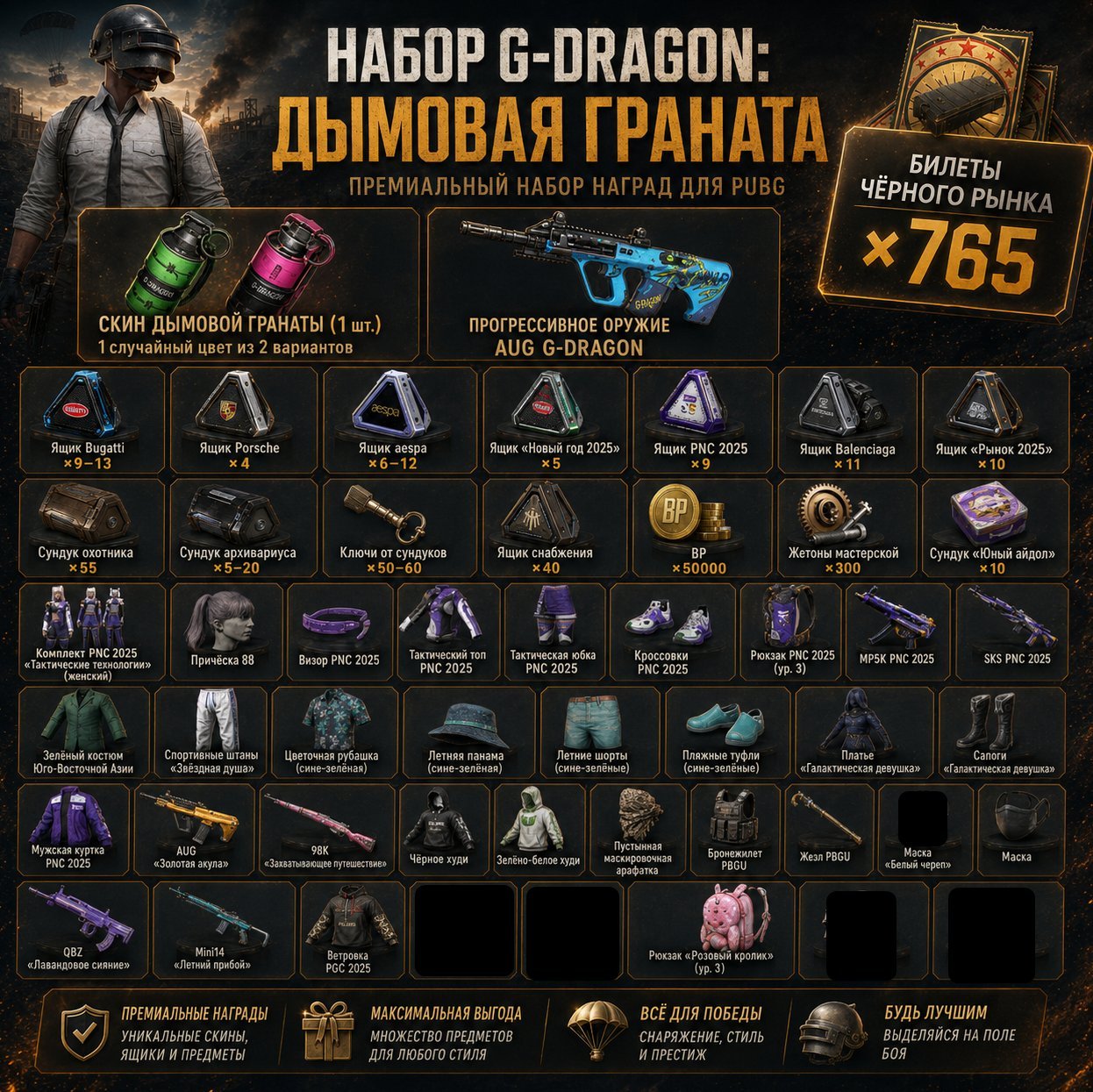 🦊 AUG G-DRAGON 🦊 765+ Coupons 🦊 164–189+ Crates 🦊 50–60 Keys 🦊 500+ G-COIN, No BATTLEGROUNDS Plus