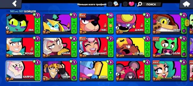 Brawl Stars ACCOUNT! FOR BASE!(IF I'M ONLINE) REBINDING, 49692 trophies, 105 brawlers, 24 primes