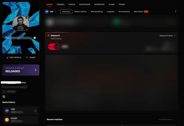 SEASON 9 FACEIT CHALLENGER ACCOUNT, Sale, Inventory empty, Has PRIME, FACEIT, 3500 ELO, Registered: Yes