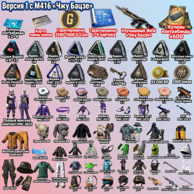 🔥PROGRESSIVE M416 - Zhu Bajie + 🎫600 КУПОНОВ 📦340+СУНДУКОВ 🗺️1 - 4 ЧЕРТЕЖЕЙ 🪙 2500-5000 G-COIN, Нет BATTLEGROUNDS Plus