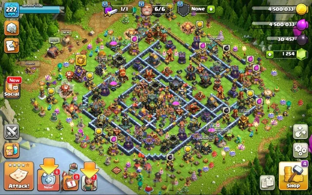 17 TH | 227 LVL | 72/85/73/67/48 | top gear + 1.2k gems, 17 TH Home Village, 10 TH Builder Base