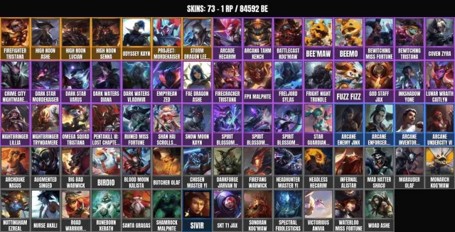 SILVER III💠73 skins💠146 champions 🎯 84.6K BE💠Firefighter Tristana💠Cowboy Senna💠High Noon, Sale, level 247, champions 146, skins 73, Silver