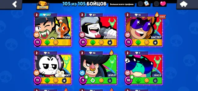 Selling a good account for a base, 130000 trophies, 105 brawlers, 117 primes