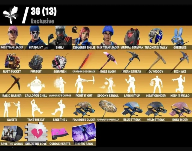 Fat account with Take the L and many different skins., Sale, skins 246