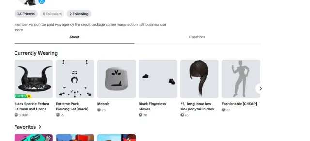 Top-level account with a limit of 3000 Robux. Balance 356 Robux, Sale, Voice chat: No