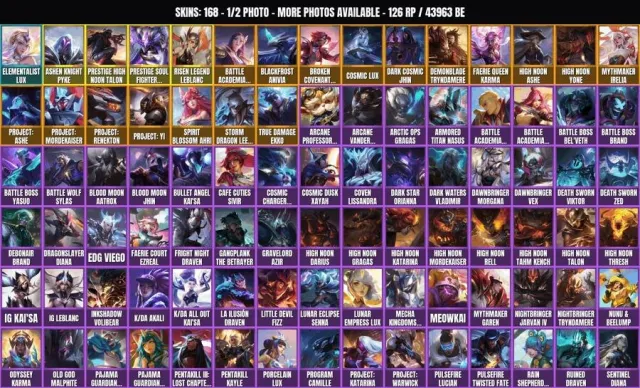 BRONZE II 🏆 168 skins 🎮 172 champions 💠 44K BE💠Elementalist Lux💠Ashen Knight Pyke💠Prestige Soul, Sale, level 194, champions 172, skins 168, Bronze