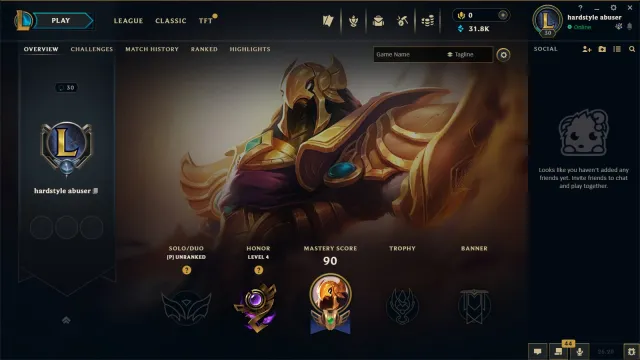 30 lvl leveled manually, Sale, level 30, champions 34, skins 41, No rank