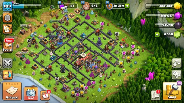 18 TH🏰4560 GEMS💎7 EPIC ITEMS🩸5 BUILDERS💯FREE NAME CHANGE🔥109 LVL🚀HEROES 21-24-6-12-6🛡️, 18 TH Home Village, 10 TH Builder Base