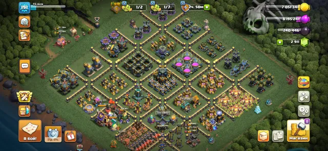 17тх 95% фулл | 191LVL | 100/100/75/52/50/14 | топ экипа | 6 строителей, 17 TH Родной Деревни, 8 TH Строителя