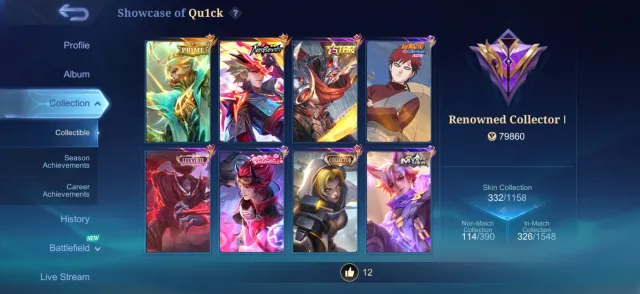 818 STARS🌟🔥Beasts LING🔥Prime Granger🔥VALENTINE🔥NARUTO, Sale, Rank: Mythical, Level: 167, Win Rate: 56%, Heroes: 133, Skins: 332