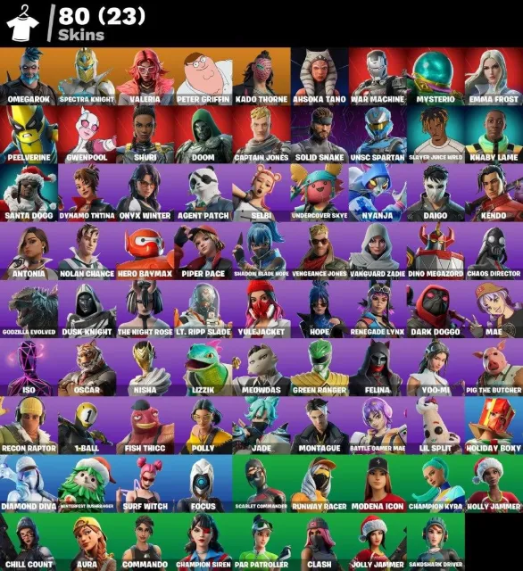🌸 80 skinów 🌸 Omegarok 🌸 Spectra Knight 🌸 Valeria 🌸 Peter Griffin 🌸 Kado Thorne 🌸 Ahsoka Tano 🌸, Sprzedaż, skiny 80