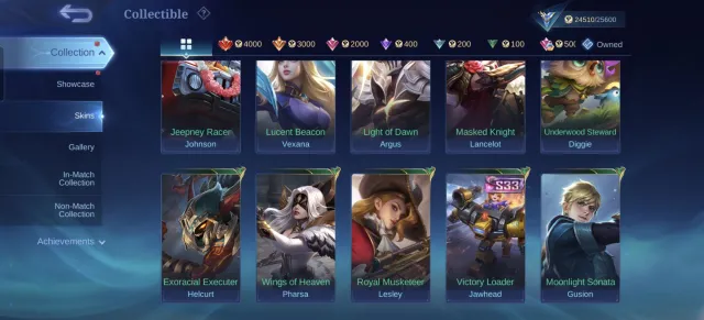 Dragon Tamer🤯:Lancelot, Ling, Estes✅ VENOM😱: Harley,Gus😬 P.ACE Fanny🥰, Продажа, Ранг: Мифический, Уровень: 71, Процент побед: 53%, Герои: 88, Облики: 122