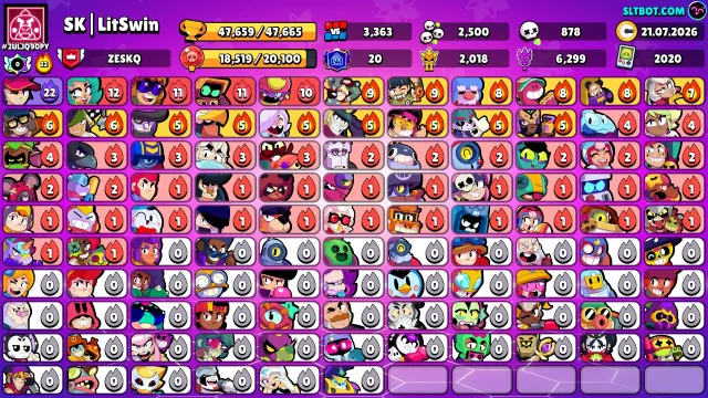 Hahahzhzbz, trophies 47659, brawlers 105, primes 20