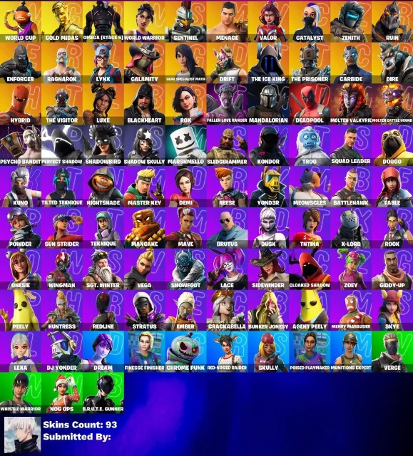 I will sell a fortnite account, Sale, skins 93