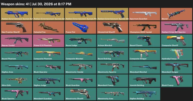 🟦EU🟦⟨Vandal "Champions 2023", 3 KNIVES, FULL BANDLE Radiant Entertainment System", New Frontier⟩, Sale, Ranked unlocked, Agents: 24, Skins: 41