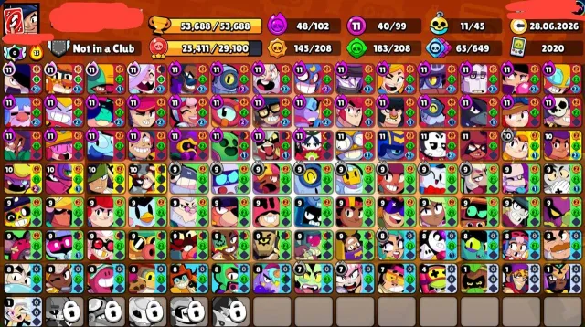 🔥+ Royale 8200🔥 ⚜️40 - 11⚜️ 🟣48 - hyper🟣 ♾️2020♾️ 📩Gmail📩✔️ Auto-delivery✔️, 51610 trophies, 99 brawlers, 9 primes
