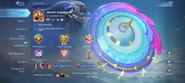 🍁Collector Granger, full venom, P.ACE Fanny, full emblems🍀, Sale, Rank: Mythical Glory, Level: 101, Win rate: 55%, Heroes: 132, Skins: 258