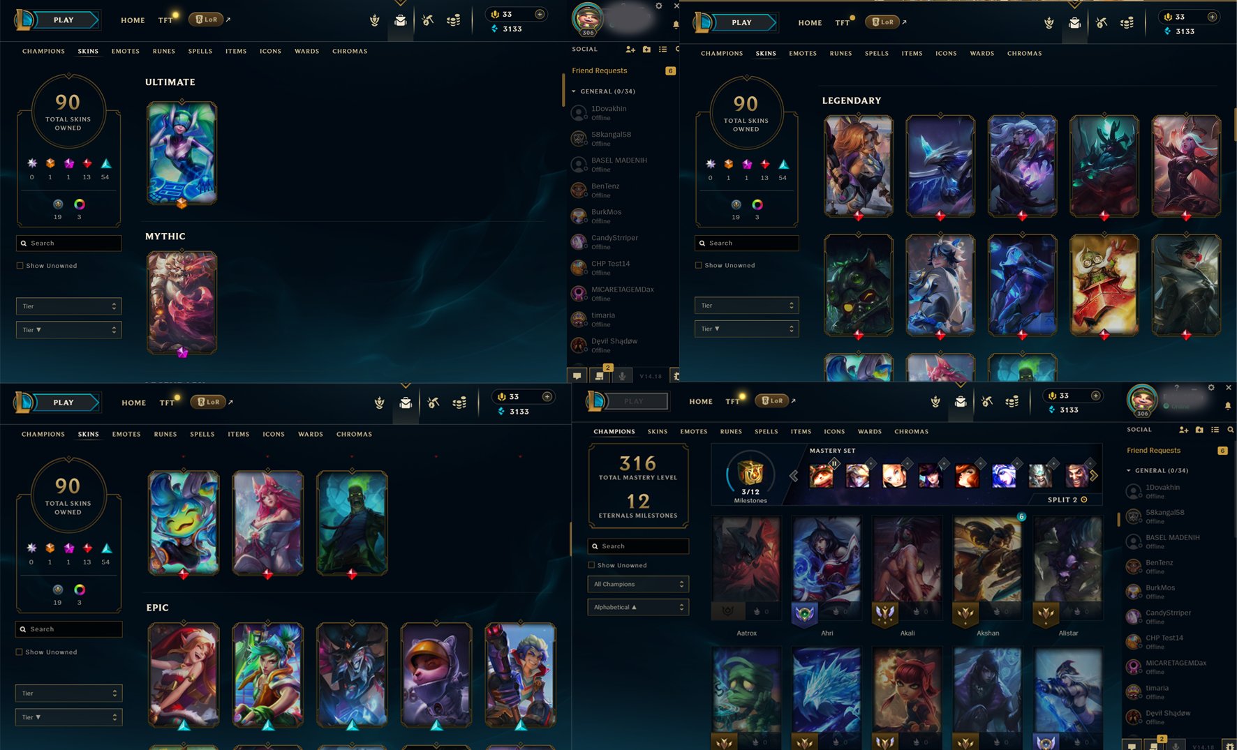 [EUW] LVL 306 | 90 Skins | Full Access | Instant Delivery - Everything is in pictures ⬇️, Sale, level 306, champions 100, skins 90, Bronze
