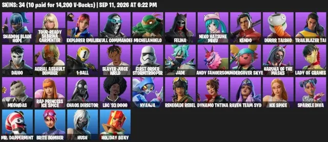 Fortnite account, full access, Sale, skins 34