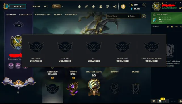 EUNE 🌎 RANKED READY✅350RP✅ 30 LVL 10WIN {Unopened Loot} Unverified, Sale, level 30, champions 10, skins 2, Unranked