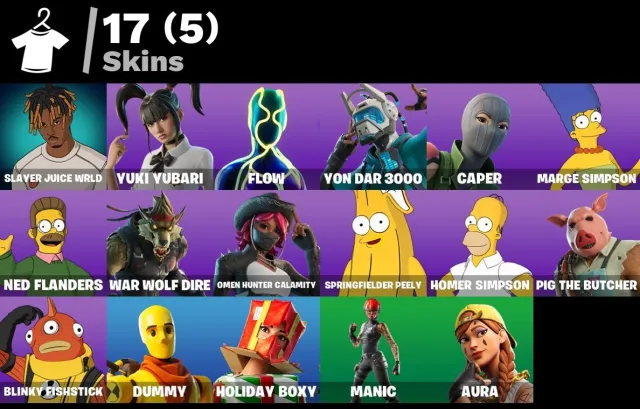 [PC/XBOX/PSN] 🔥LVL 225💎17 SKINS❤️SLAYER JUICE WRLD | HOMER SIMPSON & MORE❤️FULL ACCESS ✅, Продажа, скины 17
