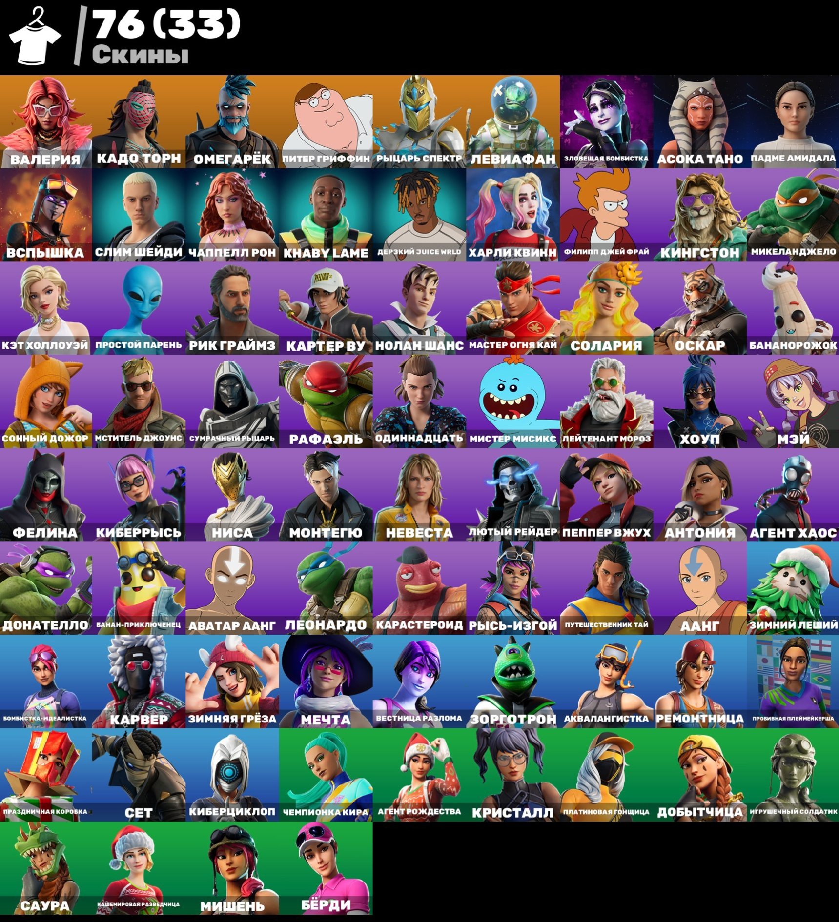 OLD PERSONAL ACCOUNT WITH MORE THAN 25 PURCHASED SKINS, Sale, skins 76