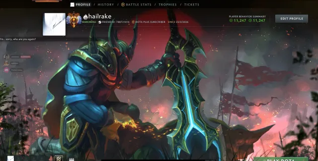 6k account for main, Sale, 6021 MMR, 11247 honor, 11247 politeness, 932 matches, 1005 hours