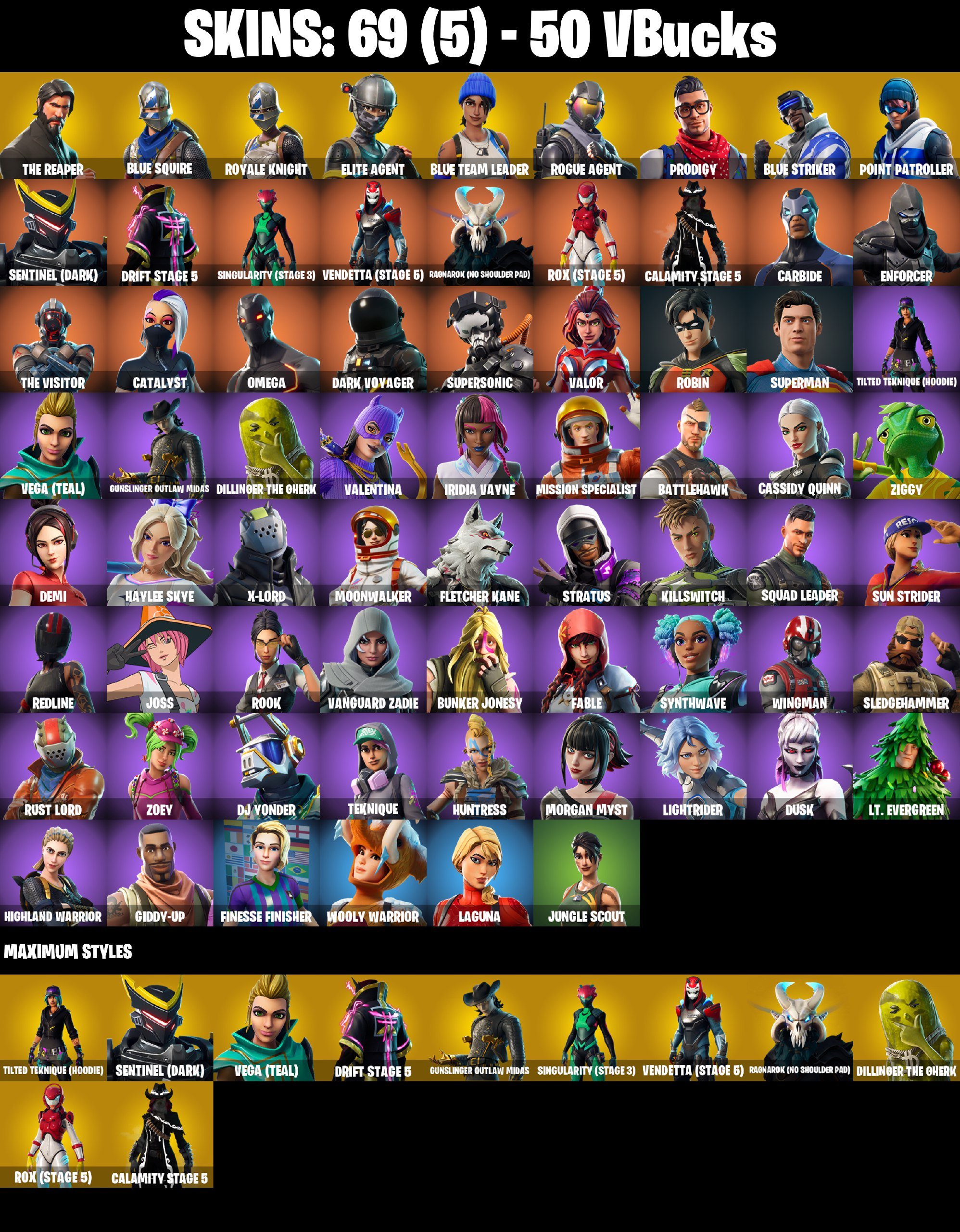 80 SKINS | Royale Knight | Blue Squire | The Reaper | Elite Agent | Rogue Agent, Sale, skins 80