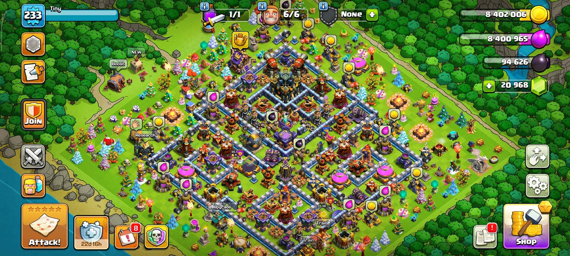 TH 17 👑Dragon Statue⚡2017 To 2025 Rare Tree⚡(BK80,AQ87,MN60,GW65,RC32)🔰20,900+ Gems🔰, 17 TH Main Village, 9 TH Builder