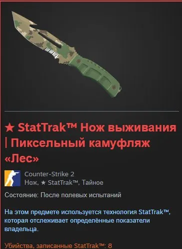 Account with ★ StatTrak™ Survival Knife | Pixel Camouflage "Forest" and AK-47 | Red Line, For Sale, With Inventory, Has PRIME