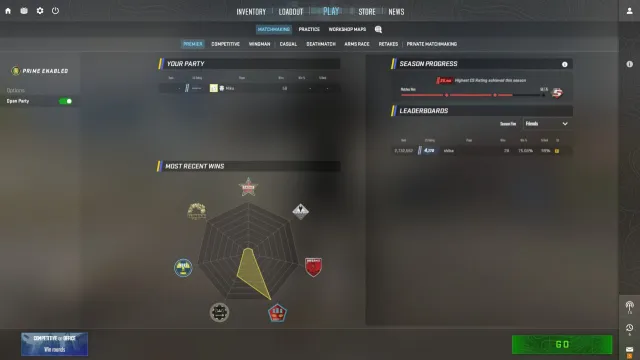🔥 CS2 PRIME ⭐️ ОТКРЫТ ПРЕМЬЕР 💫 ПЕРВАЯ ПОЧТА + ПОЛНЫЕ ДАННЫЕ, Продажа, С инвентарем, Есть PRIME, 1 CS Rating, Competitive