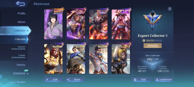 🔥 Порожні Облики🔥 🍥 Soyu Sasuke ⚔️ Alucard Lightborn 🎯 Granger Lightborn 🎁 Alice Event Box, Продажа, Ранг: Мифический, Уровень: 50, Процент побед: 55%, Герои: 91, Облики: 155